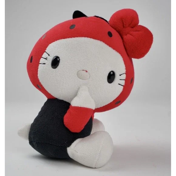Sanrio | Toys | Sanrio Hello Kitty Red Hood Strawberry Custom Black Dress  Plush Sitting | Poshmark